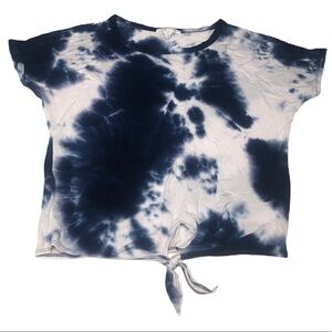 Caution to the Wind Tie Dye Knot Shirt size medium blue white short sleeve